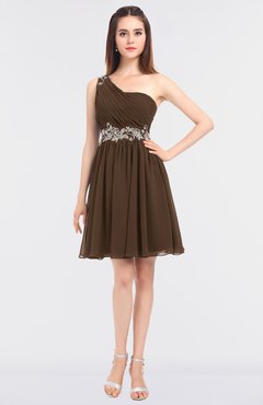 ColsBM Patsy Chocolate Brown Sexy A-line Asymmetric Neckline Sleeveless Zip up Mini Bridesmaid Dresses