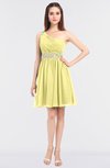 ColsBM Patsy Daffodil Sexy A-line Asymmetric Neckline Sleeveless Zip up Mini Bridesmaid Dresses
