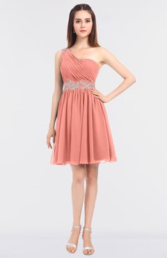ColsBM Patsy Desert Flower Sexy A-line Asymmetric Neckline Sleeveless Zip up Mini Bridesmaid Dresses