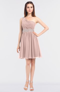 ColsBM Patsy Dusty Rose Sexy A-line Asymmetric Neckline Sleeveless Zip up Mini Bridesmaid Dresses