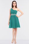 ColsBM Patsy Emerald Green Sexy A-line Asymmetric Neckline Sleeveless Zip up Mini Bridesmaid Dresses