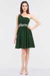 ColsBM Patsy Hunter Green Sexy A-line Asymmetric Neckline Sleeveless Zip up Mini Bridesmaid Dresses