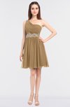 ColsBM Patsy Indian Tan Sexy A-line Asymmetric Neckline Sleeveless Zip up Mini Bridesmaid Dresses