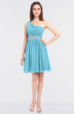 ColsBM Patsy Light Blue Sexy A-line Asymmetric Neckline Sleeveless Zip up Mini Bridesmaid Dresses
