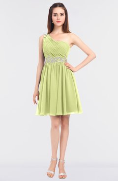 ColsBM Patsy Lime Sherbet Sexy A-line Asymmetric Neckline Sleeveless Zip up Mini Bridesmaid Dresses