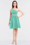 ColsBM Patsy Mint Green Sexy A-line Asymmetric Neckline Sleeveless Zip up Mini Bridesmaid Dresses