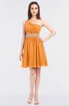 ColsBM Patsy Orange Sexy A-line Asymmetric Neckline Sleeveless Zip up Mini Bridesmaid Dresses