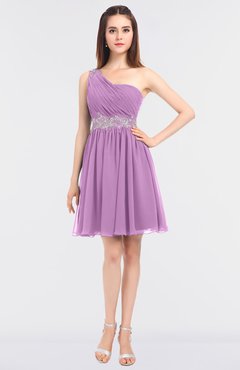 ColsBM Patsy Orchid Sexy A-line Asymmetric Neckline Sleeveless Zip up Mini Bridesmaid Dresses