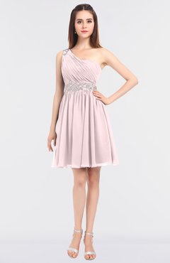 ColsBM Patsy Petal Pink Sexy A-line Asymmetric Neckline Sleeveless Zip up Mini Bridesmaid Dresses
