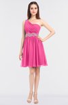 ColsBM Patsy Rose Pink Sexy A-line Asymmetric Neckline Sleeveless Zip up Mini Bridesmaid Dresses