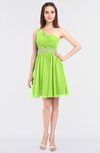 ColsBM Patsy Sharp Green Sexy A-line Asymmetric Neckline Sleeveless Zip up Mini Bridesmaid Dresses