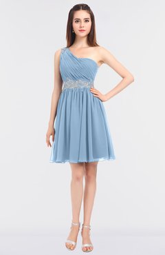 ColsBM Patsy Sky Blue Sexy A-line Asymmetric Neckline Sleeveless Zip up Mini Bridesmaid Dresses