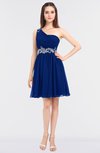 ColsBM Patsy Sodalite Blue Sexy A-line Asymmetric Neckline Sleeveless Zip up Mini Bridesmaid Dresses