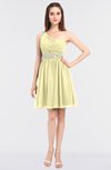 ColsBM Patsy Soft Yellow Sexy A-line Asymmetric Neckline Sleeveless Zip up Mini Bridesmaid Dresses