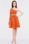 ColsBM Patsy Tangerine Sexy A-line Asymmetric Neckline Sleeveless Zip up Mini Bridesmaid Dresses