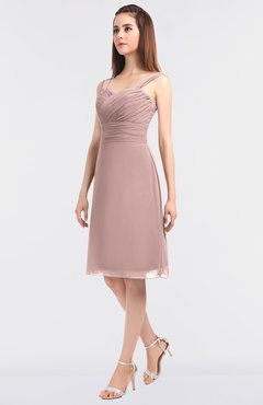 ColsBM Kyla Blush Pink Simple A-line Spaghetti Sleeveless Knee Length Ruching Bridesmaid Dresses
