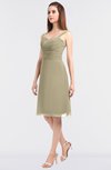 ColsBM Kyla Candied Ginger Simple A-line Spaghetti Sleeveless Knee Length Ruching Bridesmaid Dresses