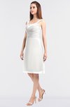 ColsBM Kyla Cloud White Simple A-line Spaghetti Sleeveless Knee Length Ruching Bridesmaid Dresses