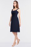 ColsBM Kyla Dark Sapphire Simple A-line Spaghetti Sleeveless Knee Length Ruching Bridesmaid Dresses
