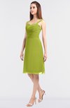 ColsBM Kyla Green Oasis Simple A-line Spaghetti Sleeveless Knee Length Ruching Bridesmaid Dresses