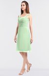 ColsBM Kyla Light Green Simple A-line Spaghetti Sleeveless Knee Length Ruching Bridesmaid Dresses