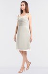 ColsBM Kyla Off White Simple A-line Spaghetti Sleeveless Knee Length Ruching Bridesmaid Dresses