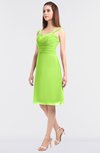 ColsBM Kyla Sharp Green Simple A-line Spaghetti Sleeveless Knee Length Ruching Bridesmaid Dresses