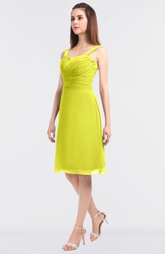 ColsBM Kyla Sulphur Spring Simple A-line Spaghetti Sleeveless Knee Length Ruching Bridesmaid Dresses