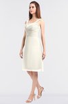 ColsBM Kyla Whisper White Simple A-line Spaghetti Sleeveless Knee Length Ruching Bridesmaid Dresses