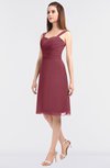 ColsBM Kyla Wine Simple A-line Spaghetti Sleeveless Knee Length Ruching Bridesmaid Dresses