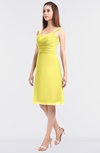 ColsBM Kyla Yellow Iris Simple A-line Spaghetti Sleeveless Knee Length Ruching Bridesmaid Dresses