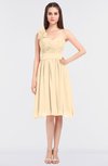 ColsBM Mina Apricot Gelato Romantic A-line Asymmetric Neckline Sleeveless Knee Length Bridesmaid Dresses