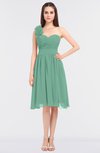 ColsBM Mina Beryl Green Romantic A-line Asymmetric Neckline Sleeveless Knee Length Bridesmaid Dresses