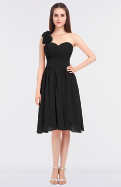 ColsBM Mina Black Romantic A-line Asymmetric Neckline Sleeveless Knee Length Bridesmaid Dresses