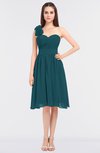 ColsBM Mina Blue Green Romantic A-line Asymmetric Neckline Sleeveless Knee Length Bridesmaid Dresses