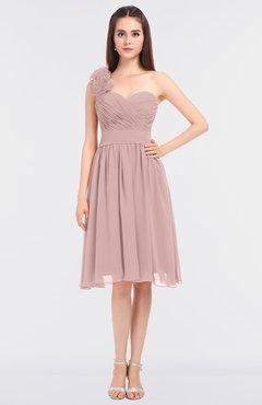 ColsBM Mina Blush Pink Romantic A-line Asymmetric Neckline Sleeveless Knee Length Bridesmaid Dresses