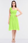 ColsBM Mina Bright Green Romantic A-line Asymmetric Neckline Sleeveless Knee Length Bridesmaid Dresses
