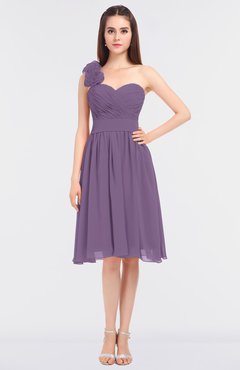 ColsBM Mina Chinese Violet Romantic A-line Asymmetric Neckline Sleeveless Knee Length Bridesmaid Dresses