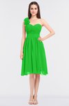 ColsBM Mina Classic Green Romantic A-line Asymmetric Neckline Sleeveless Knee Length Bridesmaid Dresses