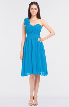 ColsBM Mina Cornflower Blue Romantic A-line Asymmetric Neckline Sleeveless Knee Length Bridesmaid Dresses