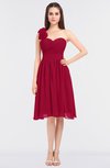 ColsBM Mina Dark Red Romantic A-line Asymmetric Neckline Sleeveless Knee Length Bridesmaid Dresses