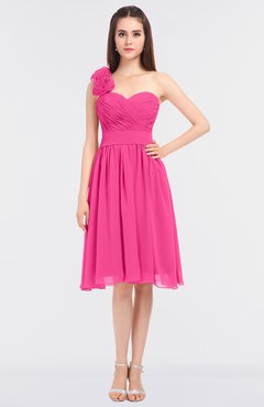 ColsBM Mina Fandango Pink Romantic A-line Asymmetric Neckline Sleeveless Knee Length Bridesmaid Dresses