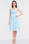 ColsBM Mina Ice Blue Romantic A-line Asymmetric Neckline Sleeveless Knee Length Bridesmaid Dresses