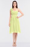 ColsBM Mina Lime Green Romantic A-line Asymmetric Neckline Sleeveless Knee Length Bridesmaid Dresses