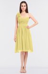 ColsBM Mina Misted Yellow Romantic A-line Asymmetric Neckline Sleeveless Knee Length Bridesmaid Dresses