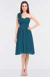 ColsBM Mina Moroccan Blue Romantic A-line Asymmetric Neckline Sleeveless Knee Length Bridesmaid Dresses