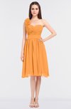 ColsBM Mina Orange Romantic A-line Asymmetric Neckline Sleeveless Knee Length Bridesmaid Dresses