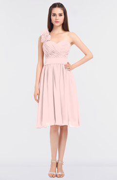 ColsBM Mina Pastel Pink Romantic A-line Asymmetric Neckline Sleeveless Knee Length Bridesmaid Dresses