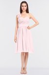 ColsBM Mina Petal Pink Romantic A-line Asymmetric Neckline Sleeveless Knee Length Bridesmaid Dresses