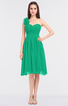 ColsBM Mina Sea Green Romantic A-line Asymmetric Neckline Sleeveless Knee Length Bridesmaid Dresses